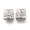 Brass Micro Pave Pearl Pink Cubic Zirconia Beads KK-M318-34P-1