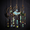 1Pc Alloy & Natural Gemstone Chips Moon Hanging Ornaments HJEW-BBC0001-17A-4