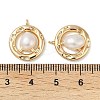 Brass Pave Natural Freshwater Pearl Pendants KK-U045-17G-3