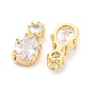 Real 18K Gold Plated Brass with Glass Pendants KK-Z034-01G-2