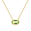 304 Stainless Steel Pave Cubic Zirconia Oval Birth Stone Pendant Necklaces for Women FS-WGC2097-10-2