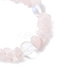 3Pcs Natural Quartz Crystal & Rose Quartz & Amethyst & Malaysia Jade & Synthetic Moonstone Beaded Stretch Bracelets for Women BJEW-JB12305-5