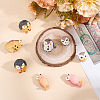 16Pcs 8 Styles Resin Owl Figurines DJEW-DR0001-09-4