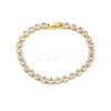 Brass Rhombus Clear Cubic Zirconia Cup Chain Necklaces for Women NJEW-U033-02G-4