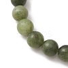 Natural Chinese Jade Round Beaded Stretch Bracelets for Women X-BJEW-TA00282-4