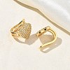 Valentine's Day C-Shaped with Heart Brass Micro Pave Clear Cubic Zirconia Cuff Earrings EJEW-L316-01G-08-3