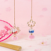 1Pc Lucky Cat Car Charm Porcelain Figurine Hanging Pendant Decorations AJEW-LP0012-17-1