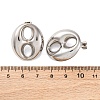 Oval 304 Stainless Steel Stud Earrings EJEW-A125-79B-P-5