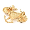 Golden Zinc Alloy with Rhinestone Brooches LS-JEWB-B018-03G-10-2