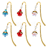 6Pcs 3 Colors Alloy Hook Bookmarks AJEW-HS00004-1