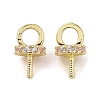 Brass with Cubic Zirconia Peg Bails KK-B087-13A-G-1