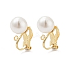 304 Stainless Steel Clip-on Earring Findings with Imitation Pearl Plastic Beaded STAS-H216-03B-G-1