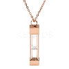 1Pc Glass Hourglass Rectangle Pet Memorial Keepsake Urn Ashes Pendant Necklaces NJEW-CA0001-27RG-1