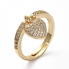 Adjustable Brass Micro Pave Cubic Zirconia Finger Rings RJEW-G096-20G-1