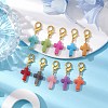 Acrylic Cross Pendant Decoration HJEW-JM01999-2