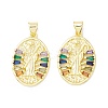 Rack Plating Brass Micro Pave Cubic Zirconia Pendants LS-KK-E278-05G-1
