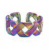 Ribbon Braided Shape Cuff Rings RJEW-N038-019-2