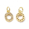 Real 18K Gold Plated Brass Micro Pave Clear Cubic Zirconia Charms KK-E068-VB452-O-1