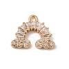 Brass Micro Pave Clear Cubic Zirconia Pendants KK-C062-060G-1