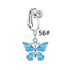 Zinc Alloy Pave Clear Cubic Zirconia and Enamel Butterfly Dangle Clip on Belly Rings FS-WGD716D-06-1