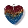 Rainbow Color Transparent Resin Pendants RESI-C029-03-2