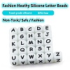 20Pcs Luminous Cube Letter Silicone Beads 12x12x12mm Square Dice Alphabet Beads with 2mm Hole Spacer Loose Letter Beads for Bracelet Necklace Jewelry Making JX437M-4