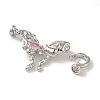 Brass Micro Pave Pink Cubic Zirconia Fold Over Clasps LS-KK-K371-12P-2