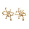 Brass Micro Pave Clear Cubic Zirconia Fold Over Clasps KK-B125-02G-1