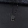 201 Stainless Steel Ruby Rhinestone Pendant Necklaces FS-WGBCC8A-03-1