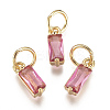 Brass Micro Pave Cubic Zirconia Charms ZIRC-F111-03G-02-1