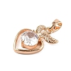 Brass Micro Pave Cubic Zirconia Pendants KK-E795-27KCG-02-2