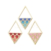 3Pcs MIYUKI Glass Seed Beaded Rhombus Pendants PALLOY-MZ01175-1