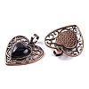 Synthetic Blue Goldstone Peach Love Heart Pendants G-G158-01-19-2