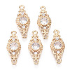 Brass Micro Pave Cubic Zirconia Links Connectors KK-R111-001-B01-1