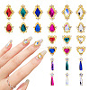 24Pcs 24 Styles Alloy Glass Cabochons MRMJ-TA0001-38-1