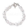 Nuggets Plastic Imitation Pearl & Glass & Synthetic Non-magnetic Hematite Beaded Bracelets for Women BJEW-JB10569-1