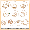 ANATTASOUL 9 pairs 9 style Spiral Vortex & Lotus & Leaf & Sunflower Alloy Dangle Earrings for Women EJEW-AN0002-75-2