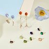16Pcs 8 Colors Brass Glass Stud Earring Findings DIY-FH0004-50-4
