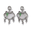 Brass & Shell & Clear Cubic Zirconia Pendants KK-G497-19P-1