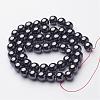 1 Strand Grade AAA Non-Magnetic Synthetic Hematite Round Beads Strands X-G-H1623-8mm-1-2