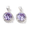 Brass Micro Pave Cubic Zirconia Charms KK-B102-06S-1