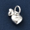 925 Sterling Silver Double Heart Charms FIND-Z069-03S-2