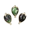 Natural Ruby in Zoisite Faceted Teardrop Connector Charms G-B081-03G-08-1