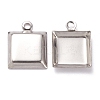 Non-Tarnish 201 Stainless Steel Pendant Cabochon Settings LS-X-STAS-J032-18-3