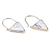Synthetic Howlite Triangle Dangle Hoop Earrings G-S359-363J-3