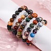 Natural & Synthetic Mixed Gemstone Beaded Stretch Bracelets for Women Men BJEW-F490-01B-1