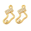 Christmas Theme Brass Clear Cubic Zirconia Pendants KK-N254-30G-1