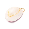 Printed Natural Cowrie Shell Pendants STAS-Z168-03G-07-2