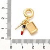 Brass Enamel Lipstick & Eyeshadow European Dangle Charms KK-U048-05G-03-3