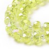 Electroplate Transparent Glass Beads Strands EGLA-H101-03F-3